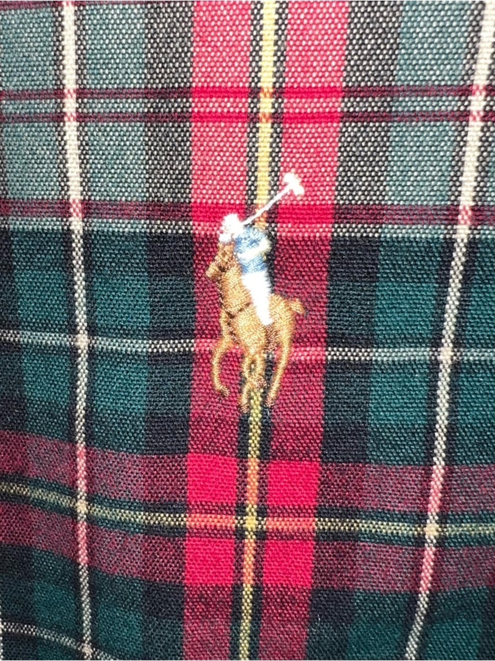 Polo Ralph Lauren Classic Fit Plaid Button-Down Shirt Red Green Tartan Men’s L - Picture 4 of 14